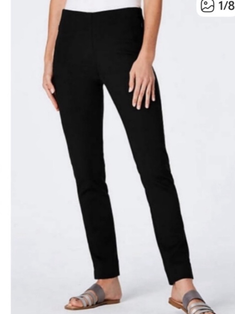 J. Jill Ponte Pants Slim Leg Stretch, Black, Medium